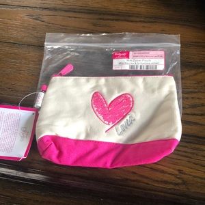 NWT Thirty-one UR Loved canvas mini zipper pouch